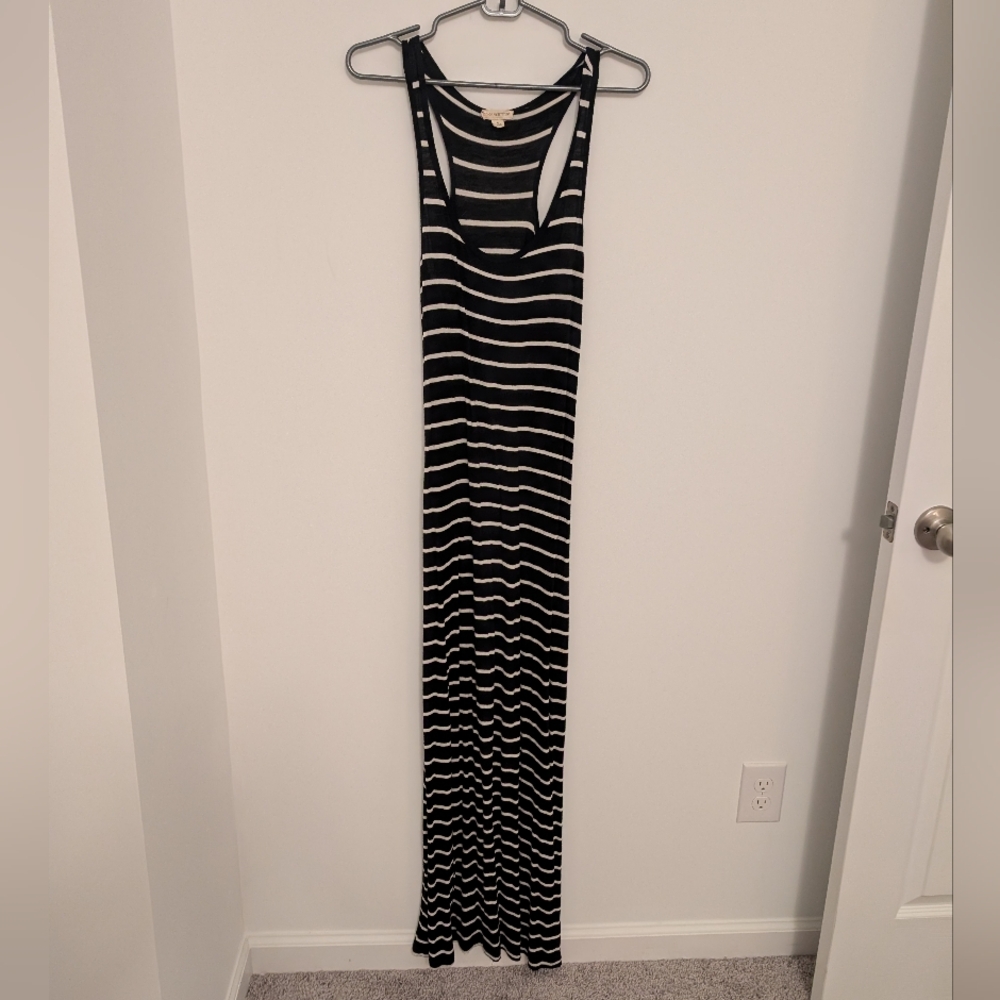 Black and White Striped Maxi Dress